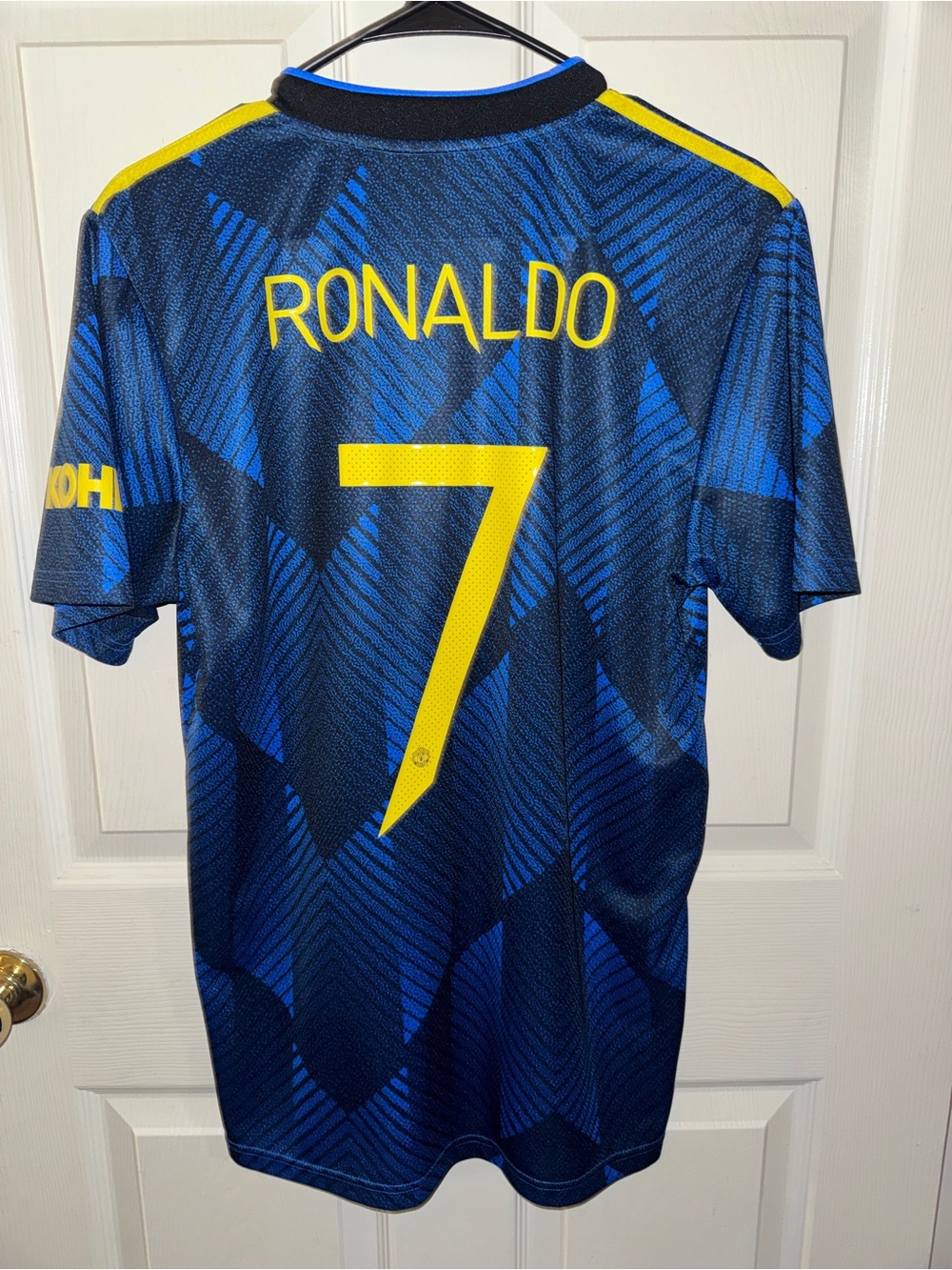 adidas Men's Blue and Yellow Ronaldo #7 Soccer Jersey